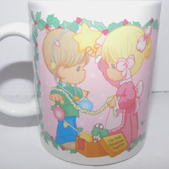 VTG 1997 Enesco Precious Moments Our First Christmas Together Mug Favorite Star - Picture 3 of 9